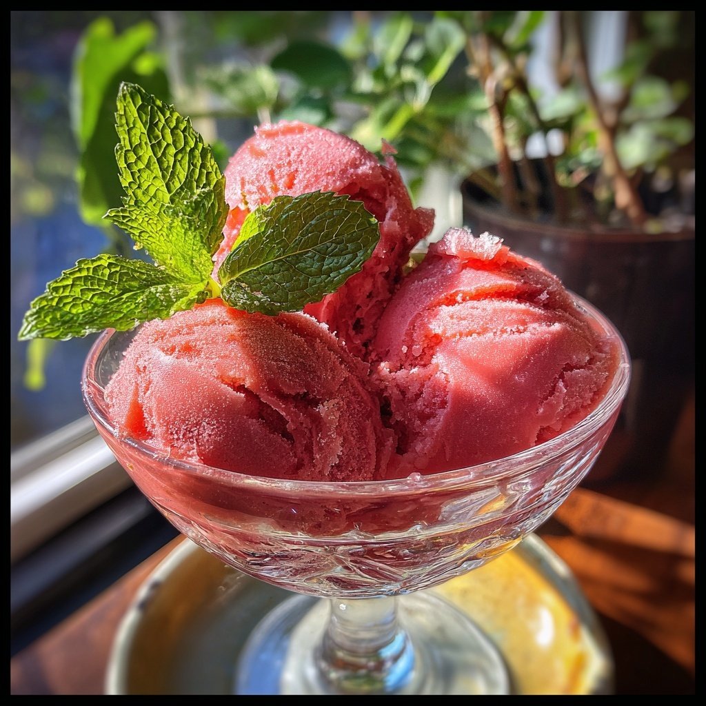 Mojito Strawberry Sorbet Treat