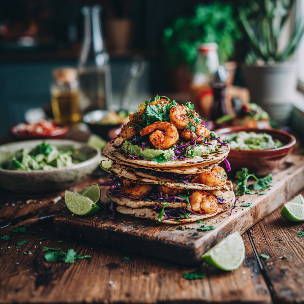 Quick Shrimp Tacos with Avocado