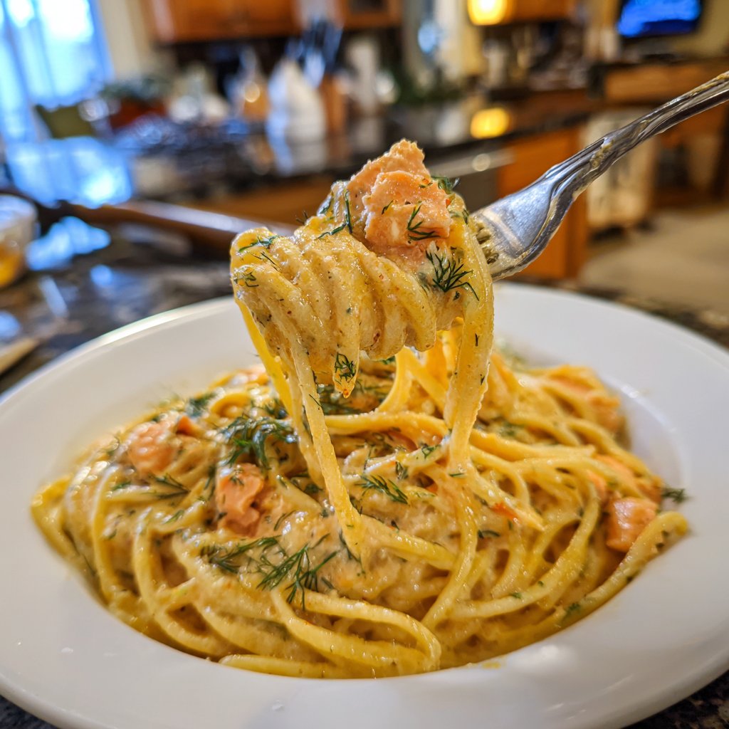 Spaghetti with Salmon Cream Sauce