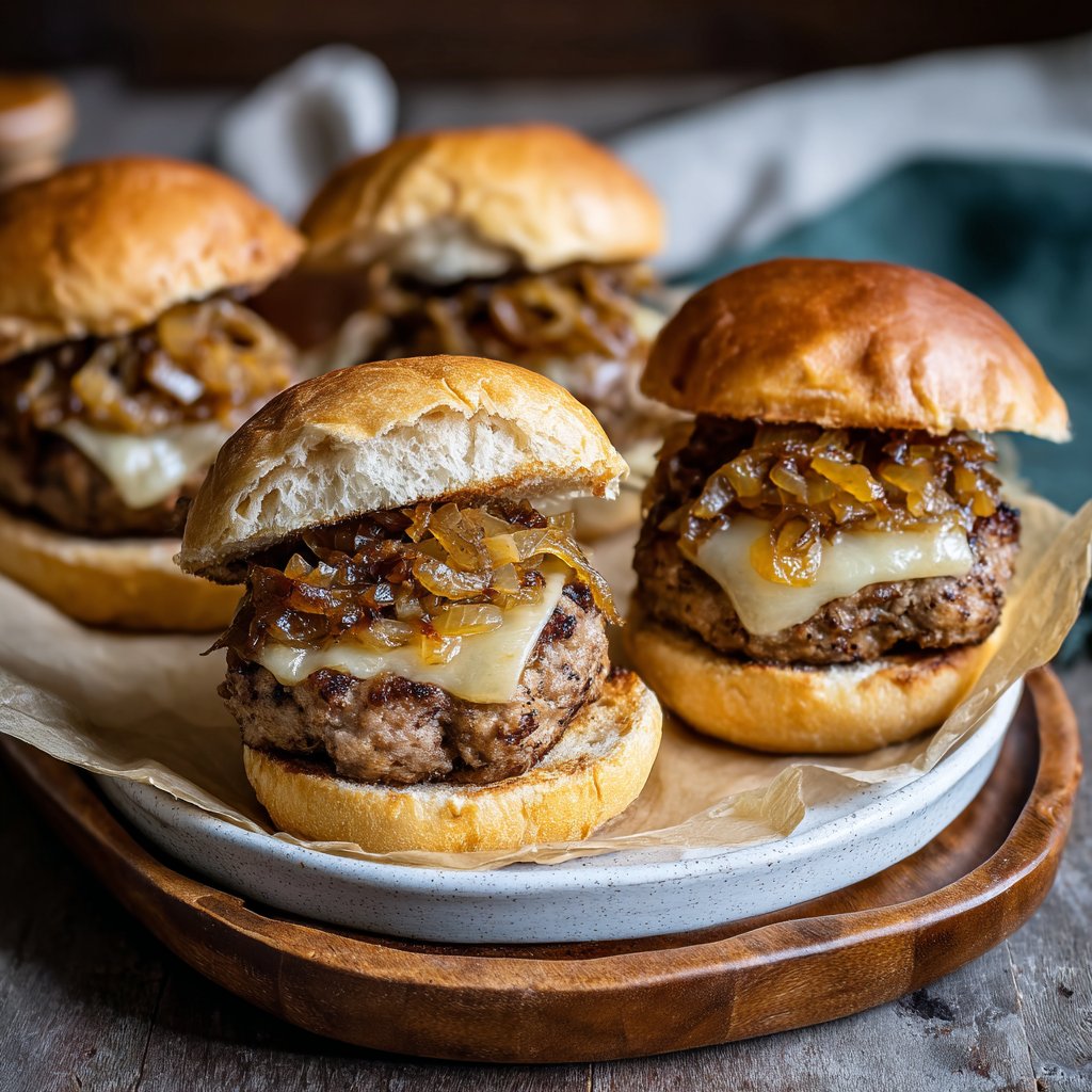 Caramelized Onion Turkey Burgers
